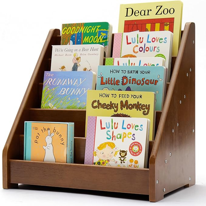 Montessori Bookcase for Kids,Wood Kid Book Shelves 5-Tier Front Facing Display Shelf,Toddler Book... | Amazon (US)