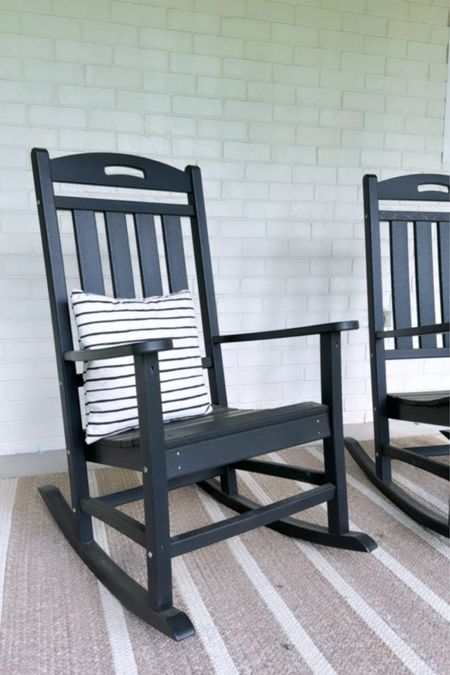 Spring/summer porch, Amazon outdoor weatherproof rocking chairs! Maintenance free and perfect to get your porch and outdoor spaces ready this summer!

#LTKhome #LTKSeasonal #LTKstyletip
