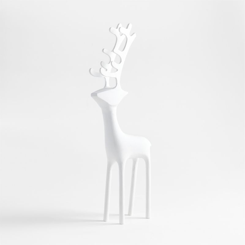 21" White Reindeer Decoration + Reviews | Crate and Barrel | Crate & Barrel