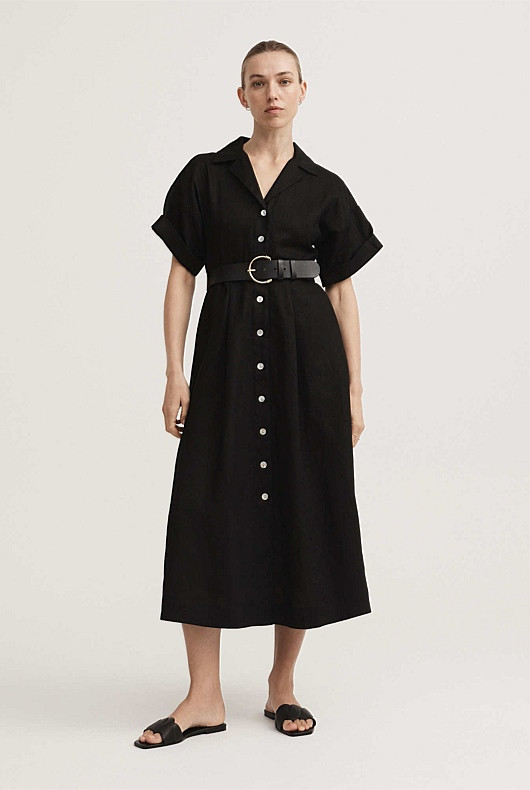 Linen Tab Sleeve Shirt Dress | Witchery