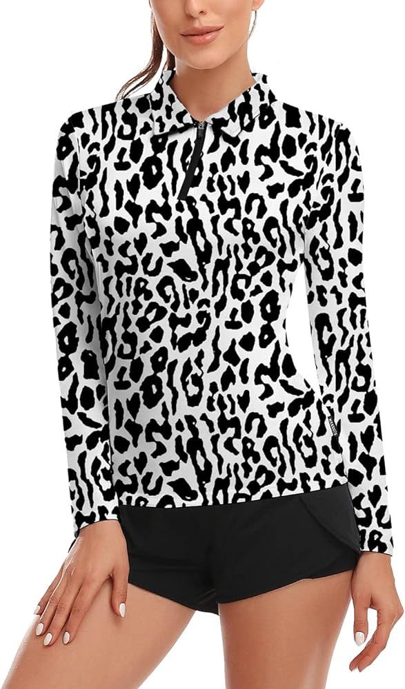 Soneven Women's Long Sleeve Golf Polo Shirts Moisture Wicking Quick Dry Half-Zip Pullover Athleti... | Amazon (US)