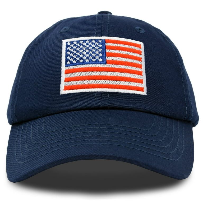 DALIX American Flag Hat Premium USA Baseball Cap in Navy Blue - Walmart.com | Walmart (US)