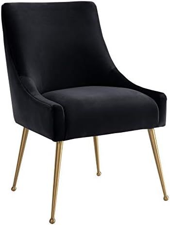 TOV Furniture Beatrix Ultra Modern Velvet Upholstered Dining Side Chair, 22" Black | Amazon (US)