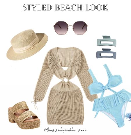 Beach essentials 🌊 beach hat, claw clips, Matisse beach sandals, swimsuit coverup 

#LTKswim #LTKtravel