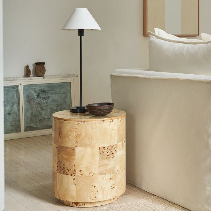 Volume Round Side Table (16.5") - Burl | West Elm (US)
