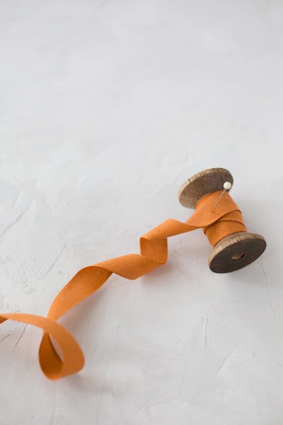 Burnt Orange Variegated Hand-Dyed Cotton Ribbon  5/8 | Etsy | Etsy (US)