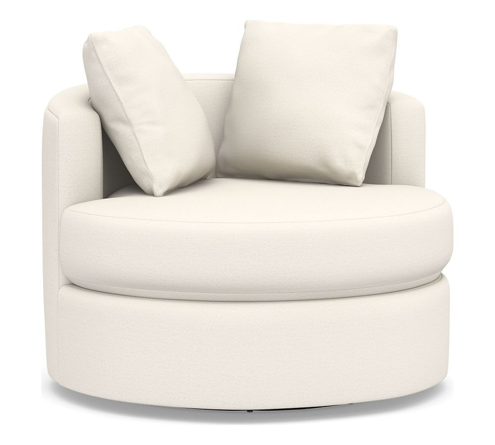 Balboa Upholstered Swivel Armchair | Pottery Barn (US)