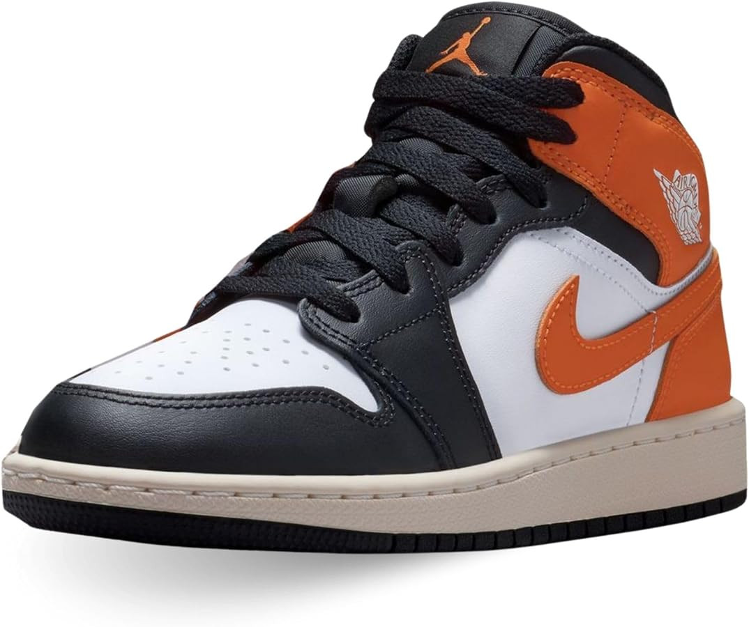 Nike Air Jordan 1 Mid Leather GS Boys Shoes | Amazon (US)