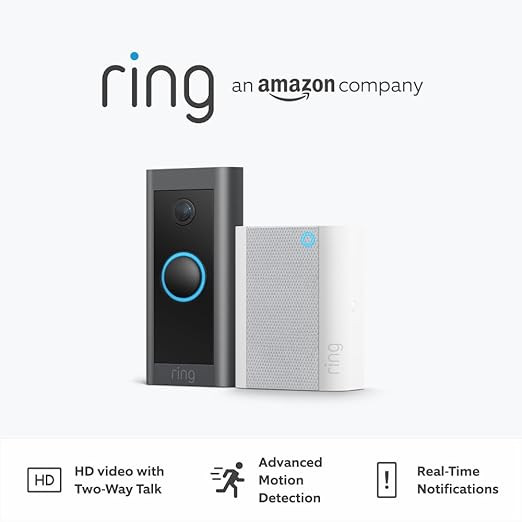 Ring Video Doorbell Wired + Chime | Doorbell Security Camera, 1080p HD Video, Advanced Motion Det... | Amazon (UK)