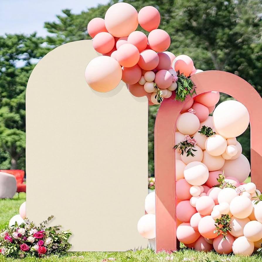 Ivory Arch Cover Backdrop Fabric- Yvmeu Wedding Spandex Arch Cover Stretchy Backdrop Fitting Doub... | Amazon (US)