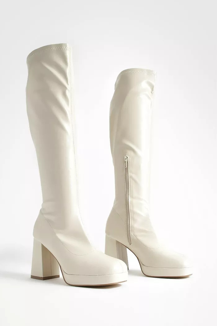 Platform Stretch Knee High Boots | Boohoo.com (UK & IE)