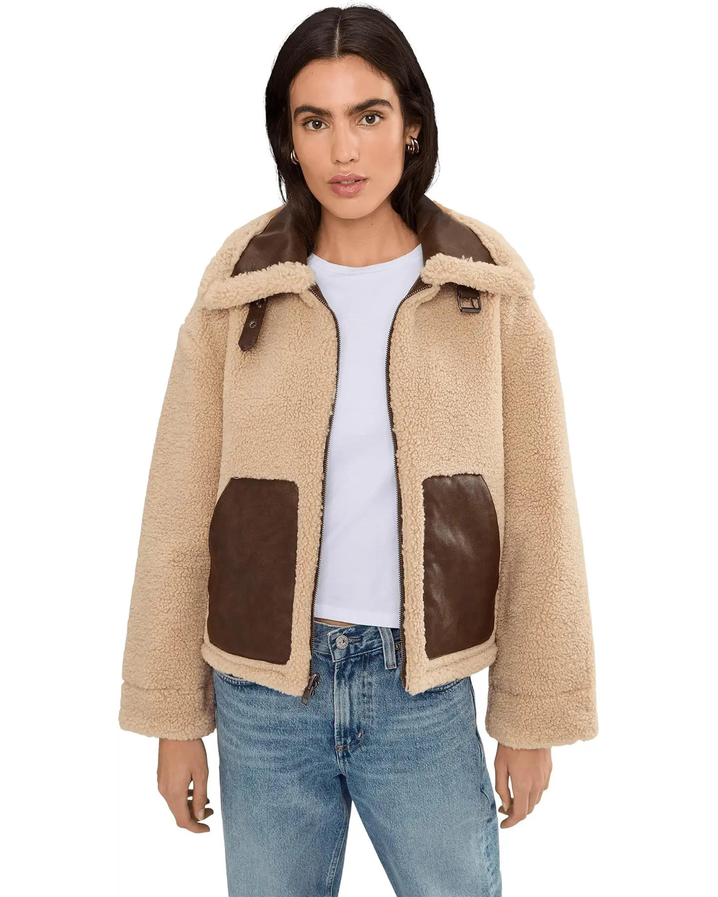 Women's Levi's® Reversible Sherpa Faux Leather Shorty | Zappos.com