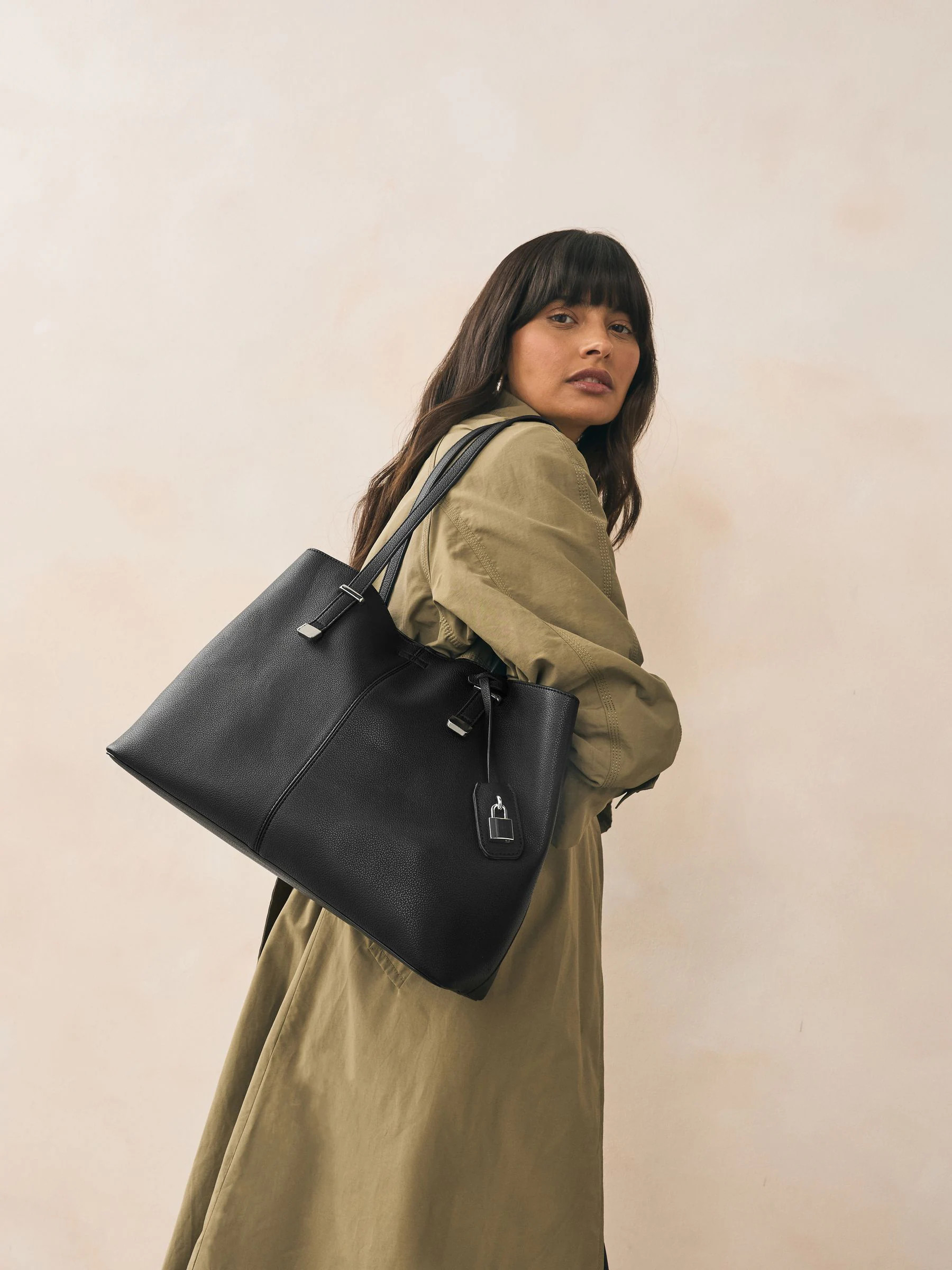 Buy Black Structured Tote Bag from Next Ireland | Next EU
