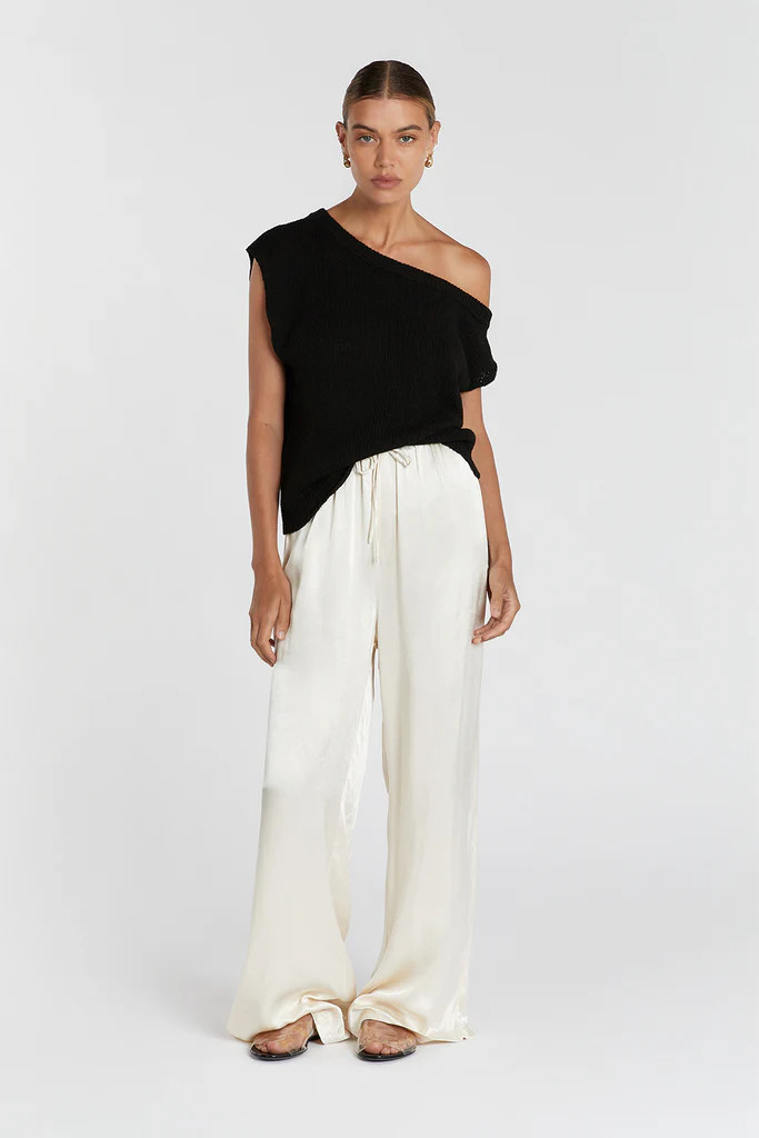 KERRY BLACK ASYM KNIT TOP | DISSH