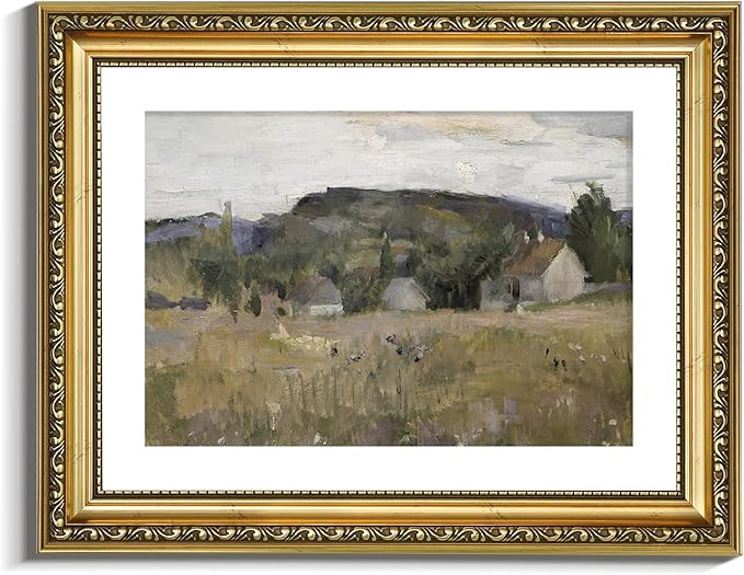 VIYYIEA Gold Framed Wall Art Canvas Print Home Decor Vintage Landscape Art Prints Wall Decor Abst... | Amazon (US)