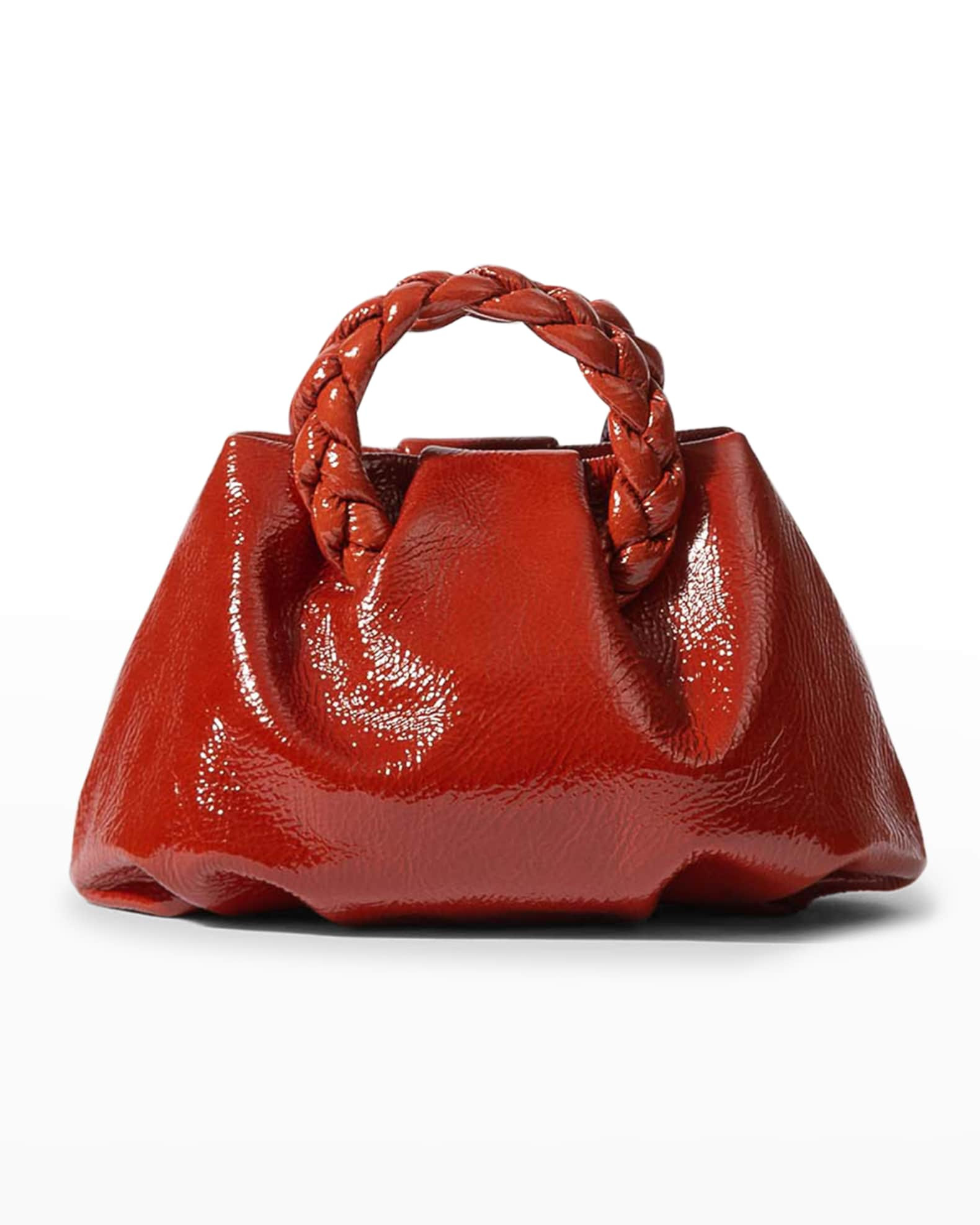 Bombon Crinkled Glossy Top-Handle Bag | Neiman Marcus