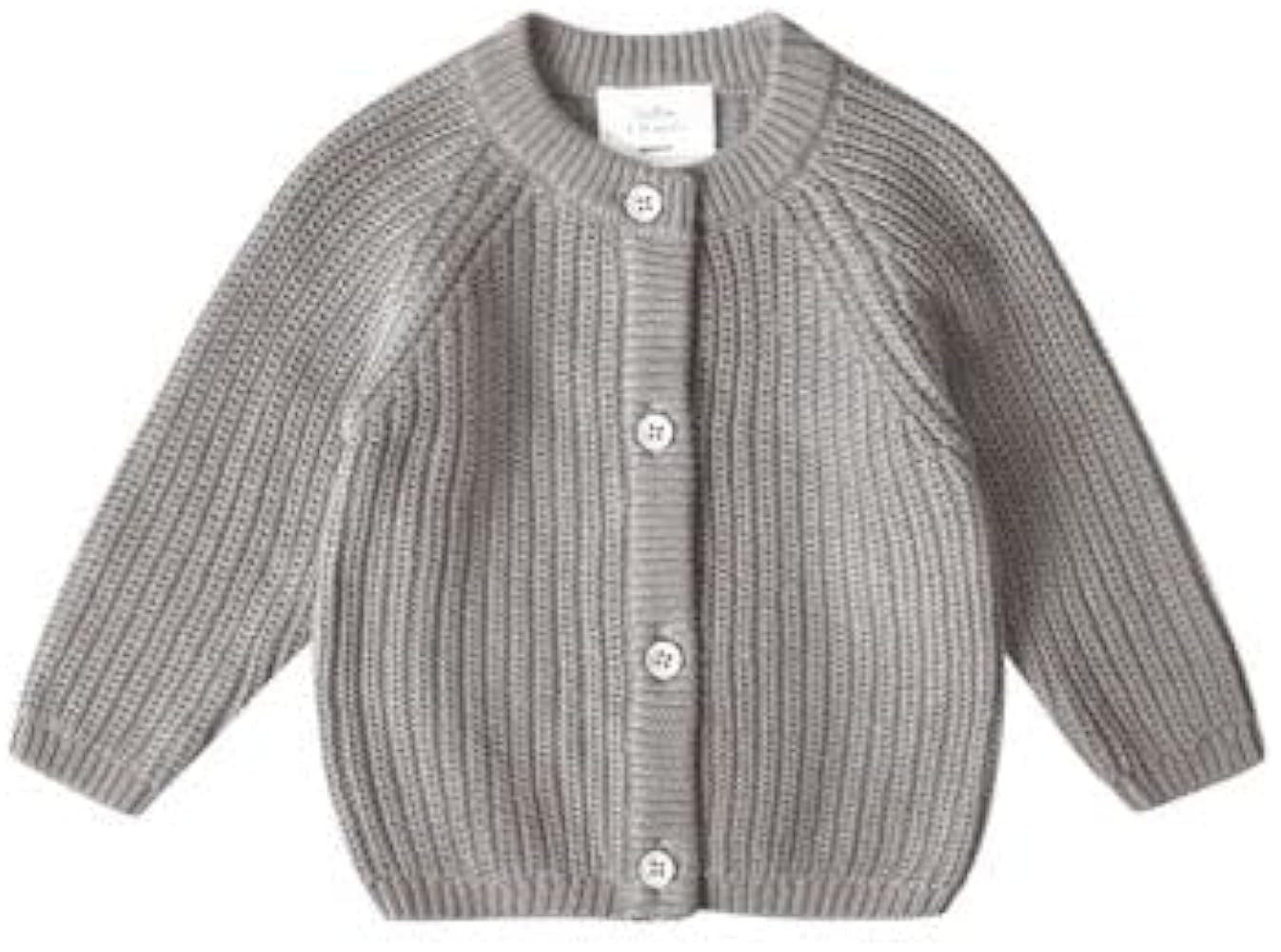 Stellou & friends 100% Cotton Chunky Ribbed Knitted Cardigan for Boys & Girls Ages 0-6 Years | Amazon (US)