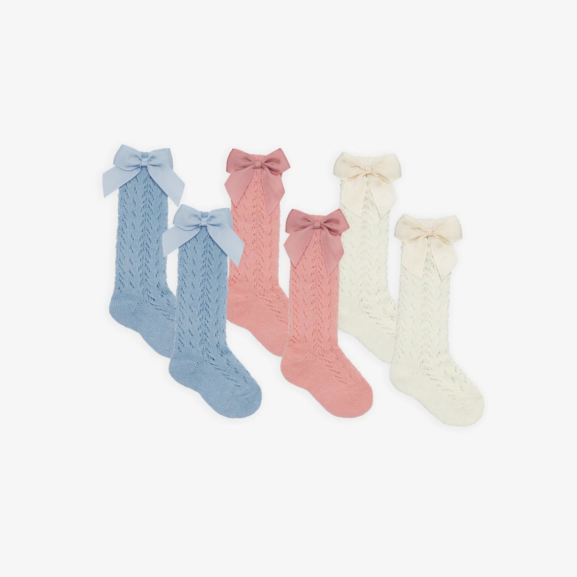 Solid Multi Baby Girl Bow Knee High Socks | Sophia Socks | Posh Peanut