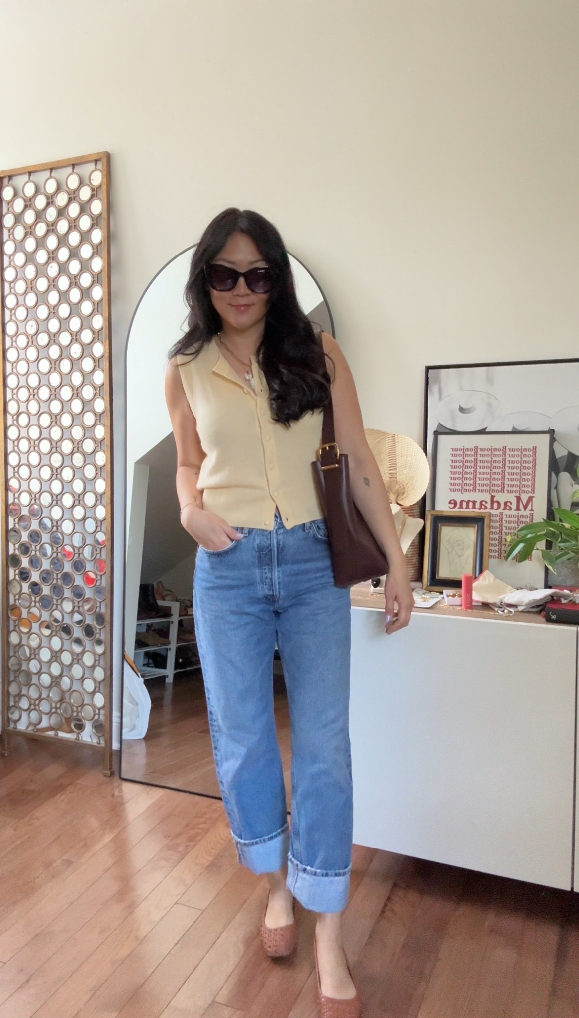 I love the knit tank unbuttoned a bit to give it a more casual vibe 💛 

#LTKFindsUnder50 #LTKStyleTip #LTKShoeCrush