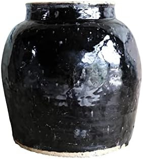 Artissance Large Vintage Oil Pot with Black Glaze, 11 Inch Tall (Size & Finish Vary) | Amazon (US)