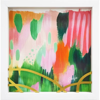 11" x 11" Gold Lines Abstract in Shadow Box Frame - EttaVee | Target