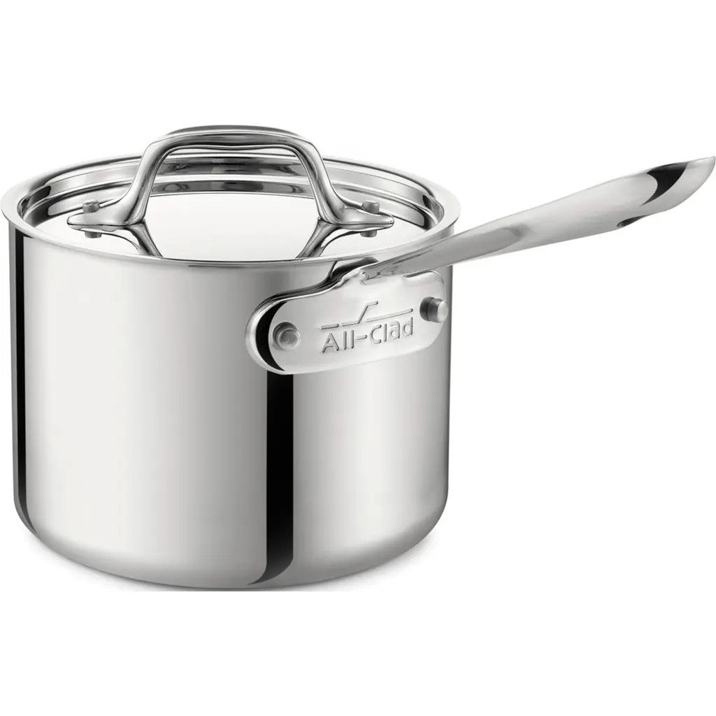 All-Clad D3 1.5-Quart Sauce Pan with Lid in Stainless Steel at Nordstrom | Nordstrom