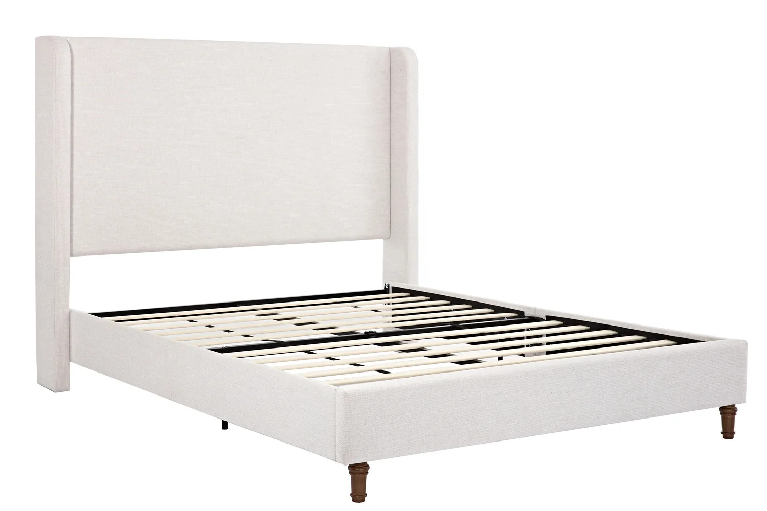 Mozter Upholstered Wingback Bed No Box Spring Needed | Wayfair North America