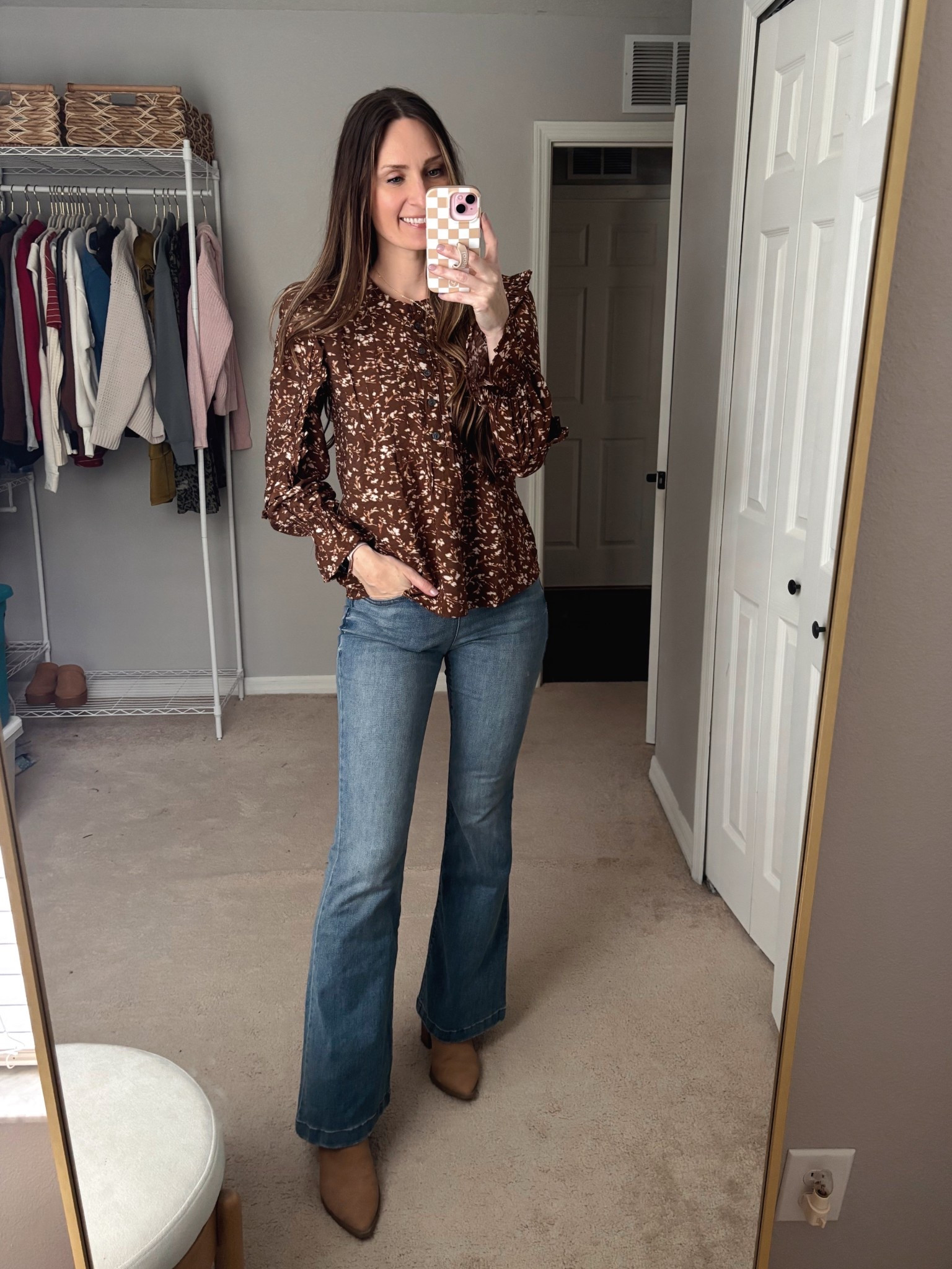 new ruffle long sleeve Walmart top for fall! Thanksgiving outfit idea!

**sizing:
Top: xs, fit tts
Pull on jeans: 2, fit tts
Boots: 8.5 fit tts
Cardigan: large, fits tts


#walmartfashion #walmartoutfit #thanksgiving @walmart #timeandtru

#LTKHoliday #LTKSeasonal