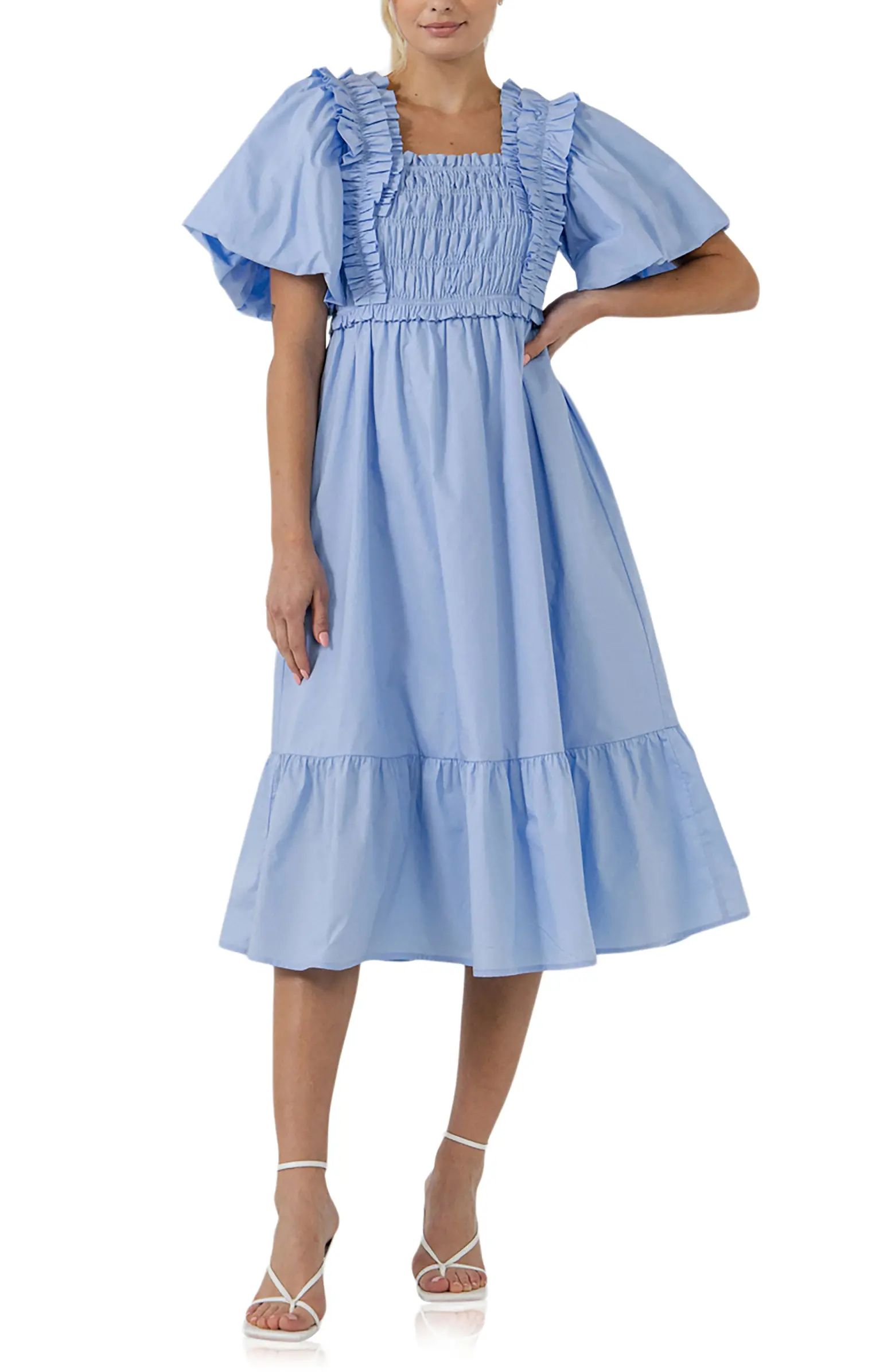 Ruffle Smocked Cotton Dress | Nordstrom
