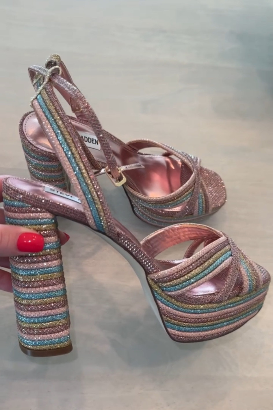 Steve Madden laurel rainbow glitter platform sandals 

#LTKFindsUnder100 #LTKSeasonal #LTKShoeCrush