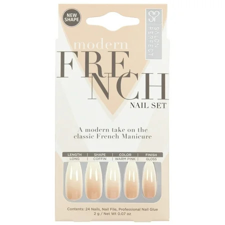 Salon Perfect Modern French Ombre Acrylic Nail Set File & Glue Included 24 Pieces | Walmart (US)
