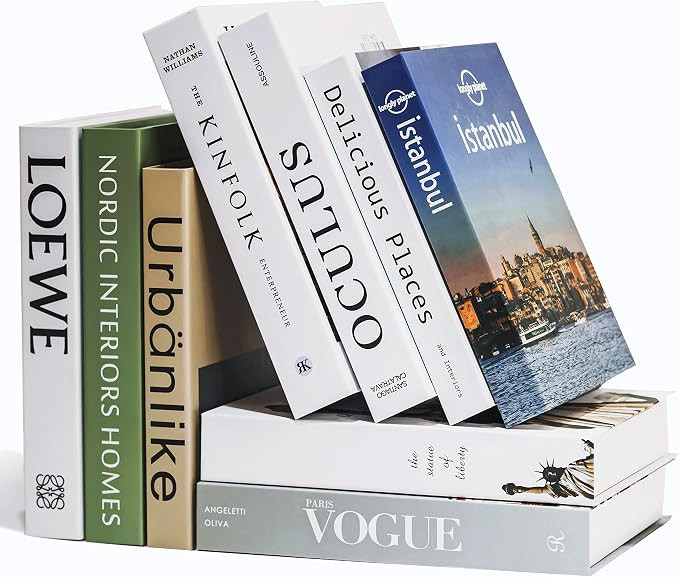 ENGYAS 9 Pcs Faux Books for Decoration,Designer Luxury Modern Fake Decorative Books for Home Book... | Amazon (US)