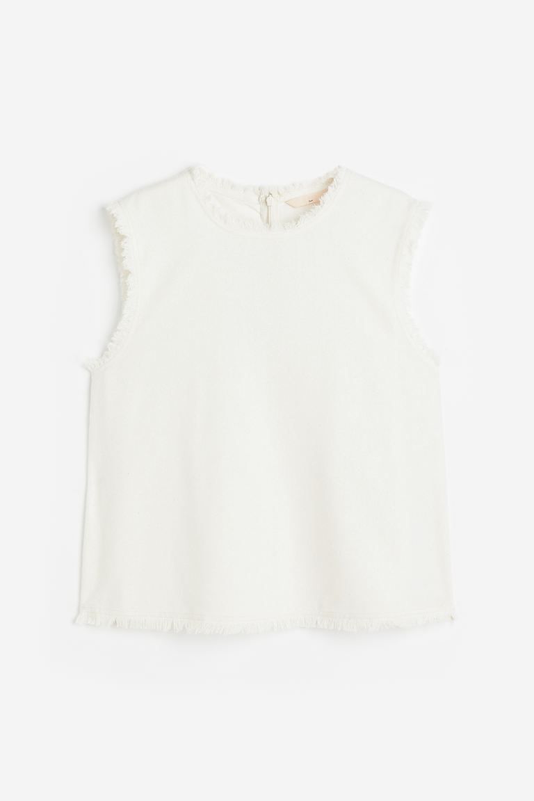 Fringe-trimmed Silk Top | H&M (US + CA)