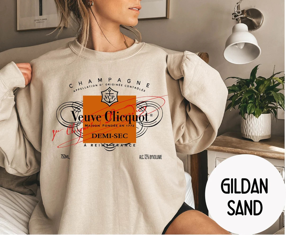 Champagne Veuve Rose Sweatshirts, Christmas Gift , Unisex Champagne Tennis Club Sweatshirt, Orang... | Etsy (US)