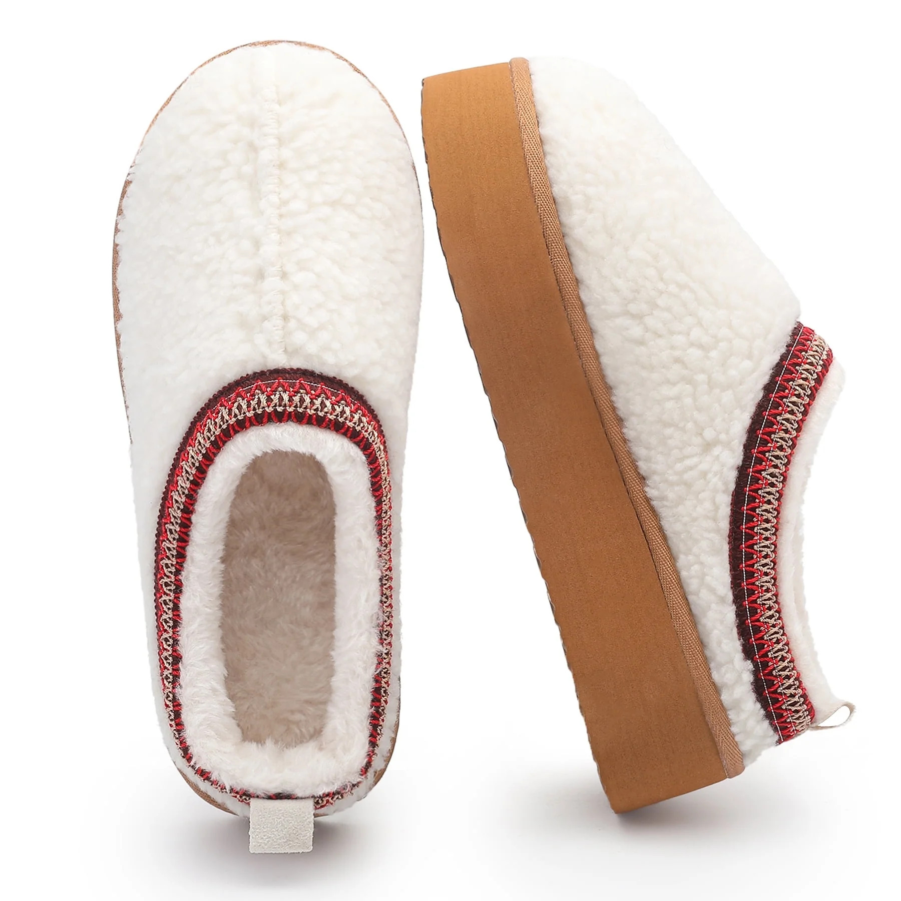 Vonmay Women's Cozy Platform Slippers, Warm Faux Fleece-Lined Indoor Outdoor Slippers with Anti-S... | Walmart (US)