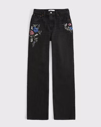 High Rise 90s Relaxed Floral Embroidered Jean | Abercrombie & Fitch (US)