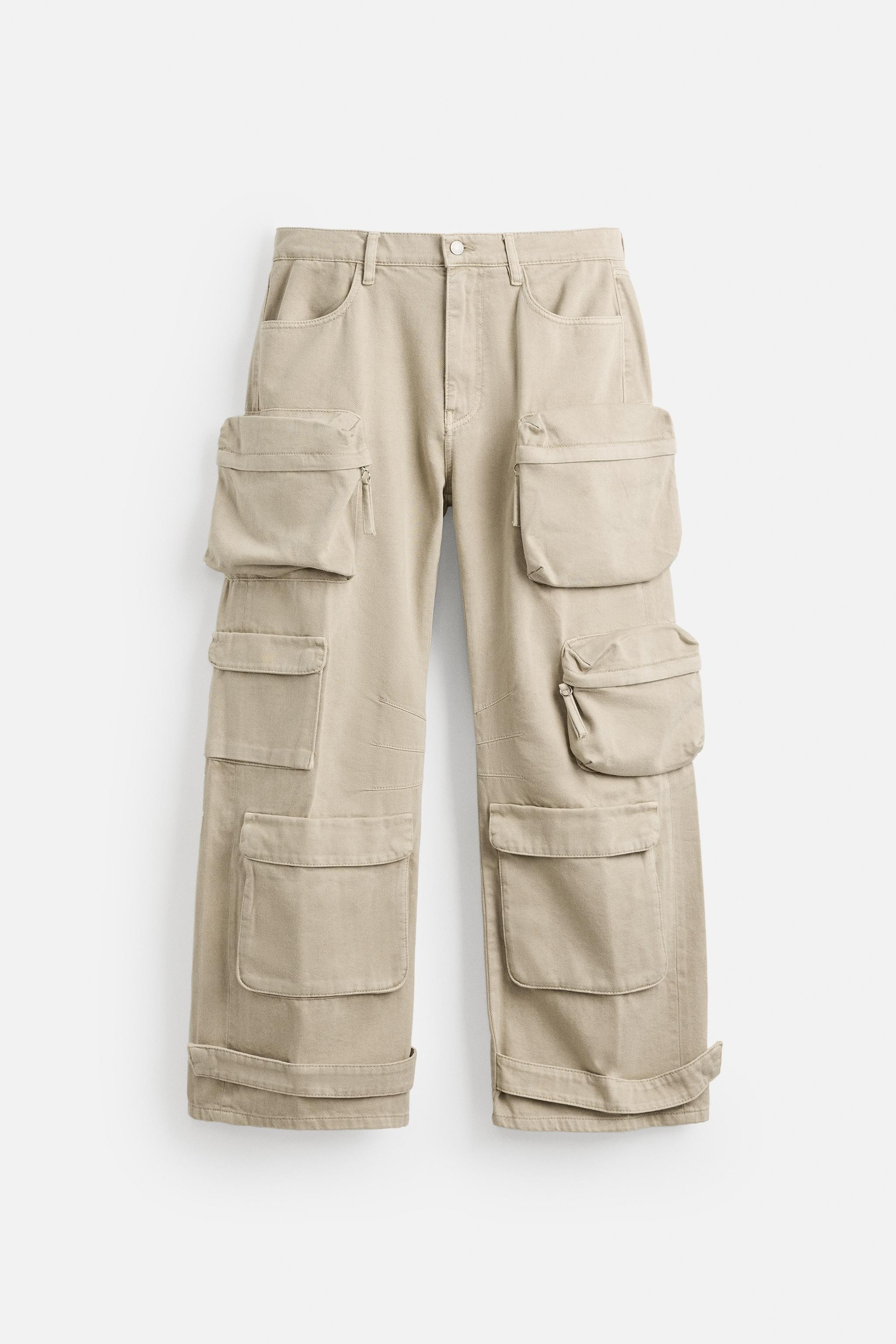 DENIM CARGO PANTS WITH POCKETS | Zara US