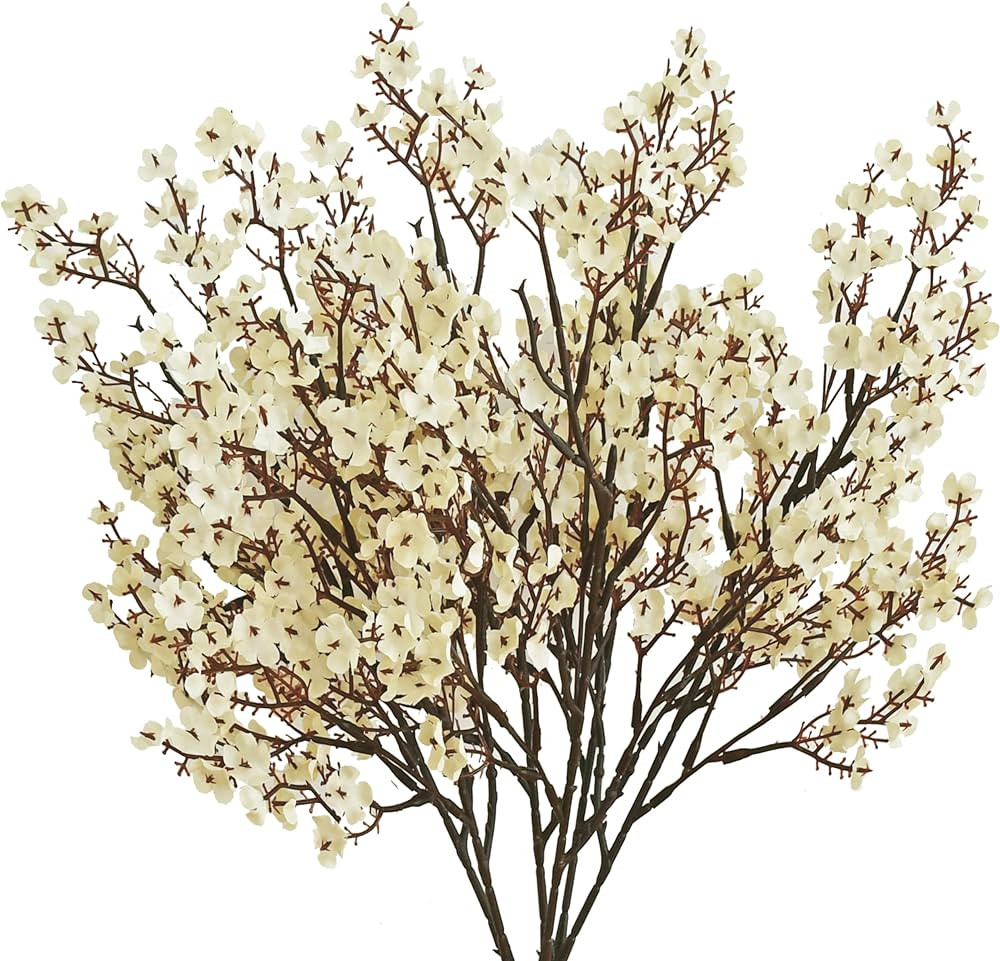 Mandy's 6 Bundles Ivory Silk Babys Breath Artificial Fall Fake Flowers Gypsophila Bouquet 18.7" f... | Amazon (US)