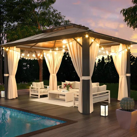 13 Ft. W x 10 Ft. D Metal Patio Gazebo | Wayfair North America