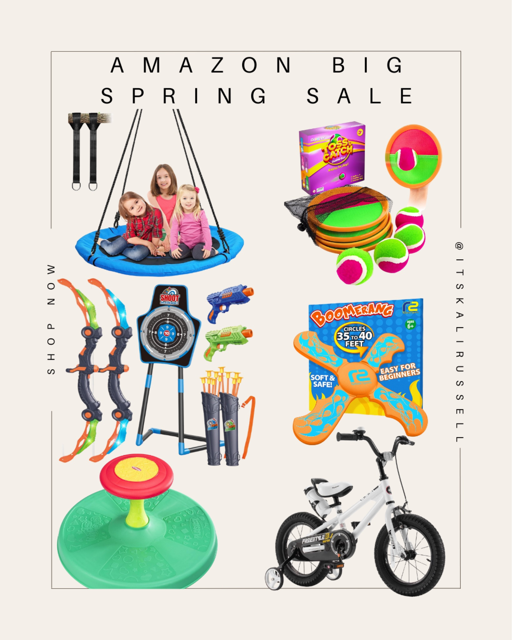 Outdoor toys for kids 

Swing
Bike
Toys 
Children’s toys 

#LTKkids #LTKhome #LTKsalealert