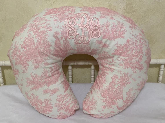 Nursing Pillow Cover Baby Girl Pink Toile Nursing Pillow - Etsy | Etsy (US)