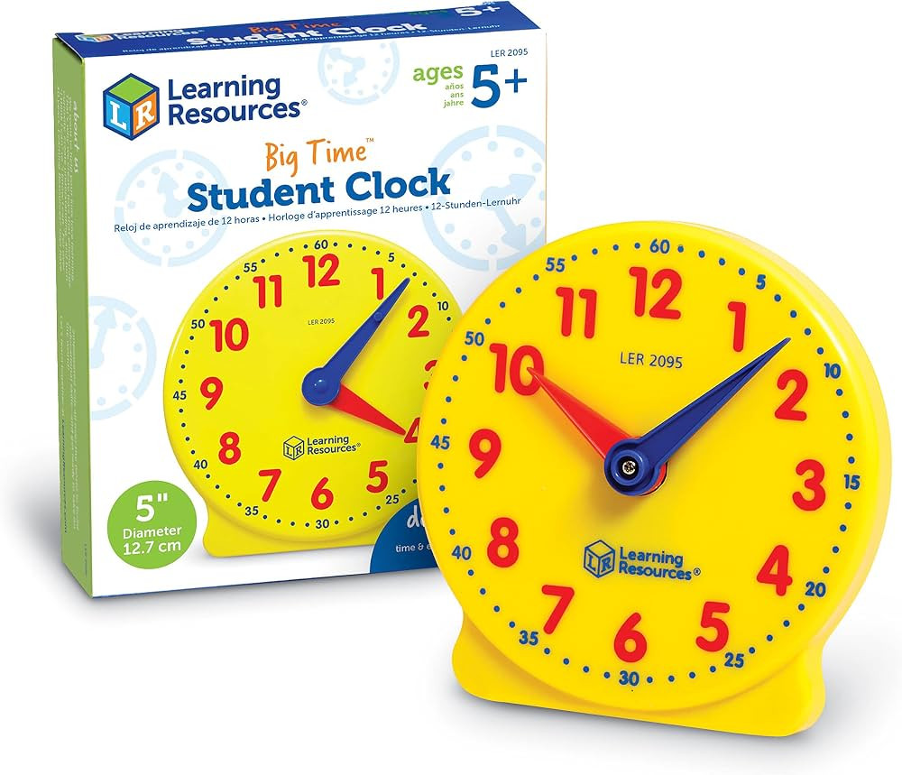 Learning Resources Big Time Student Clock, Teaching & Demonstration Clock, Develops Time and Earl... | Amazon (US)