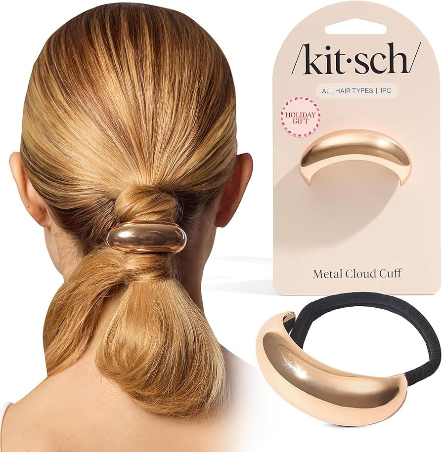 Kitsch Gold Hair Cuffs – Metal Ponytail Cuff for Women – Durable, Elegant Holder for Ponytail... | Amazon (US)