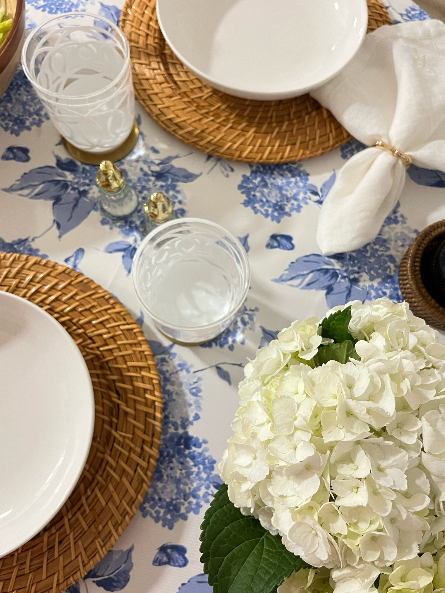first wedding anniversary dinner date night at home! table is set with adorable coastal grandmother / grandmillennial finds - especially blue and white for the wedding theme! similar items linked where originals couldn’t be found🤍

#LTKSeasonal #LTKwedding #LTKhome