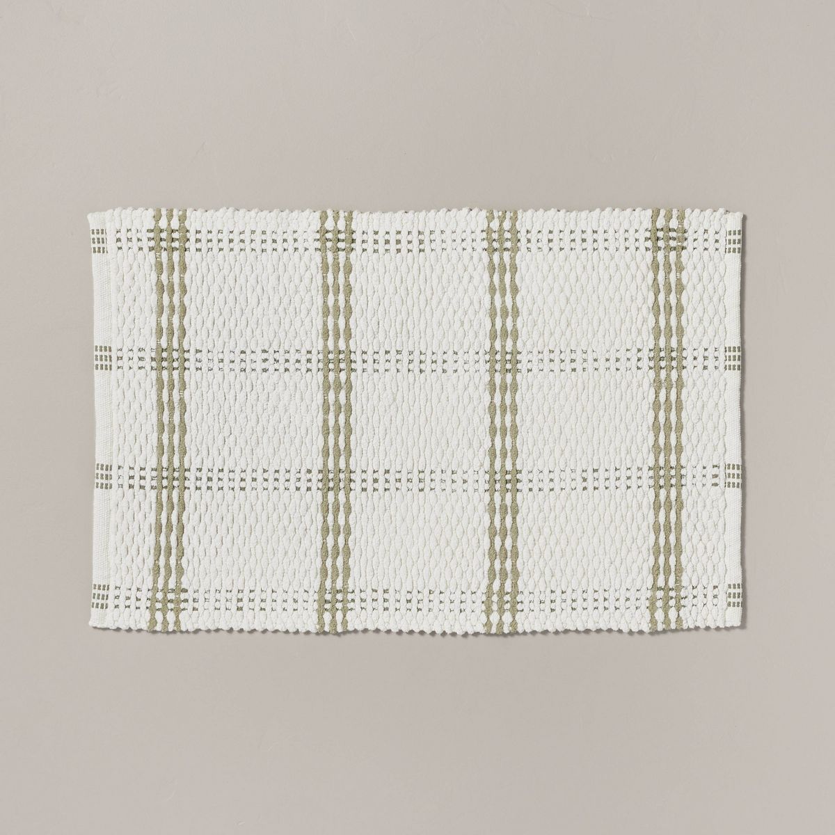 20"x32" Open Plaid Bath Rug Green/Cream - Hearth & Hand™ with Magnolia | Target