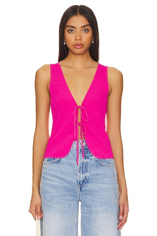 Show Me Your Mumu Time Out Tie Top in Pink Rib Knit from Revolve.com | Revolve Clothing (Global)