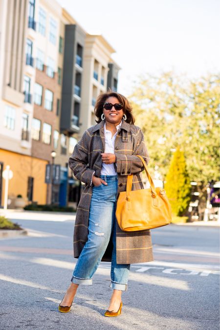 OOTD!  This coat is SO fab!  It’s perfectly oversized and I love how it looks paired with a classic white button-down shirt, distressed denim, and a pop of color with the shoes!  I sized down from an XL to a Large in the coat. Code REALLYRYNETTA15 gets 15% off my tote or anything else on the @able website. My tote is #gifted. 

workwear casual outfits slouchy jeans distressed denim classic 

#LTKworkwear #LTKcurves #LTKstyletip