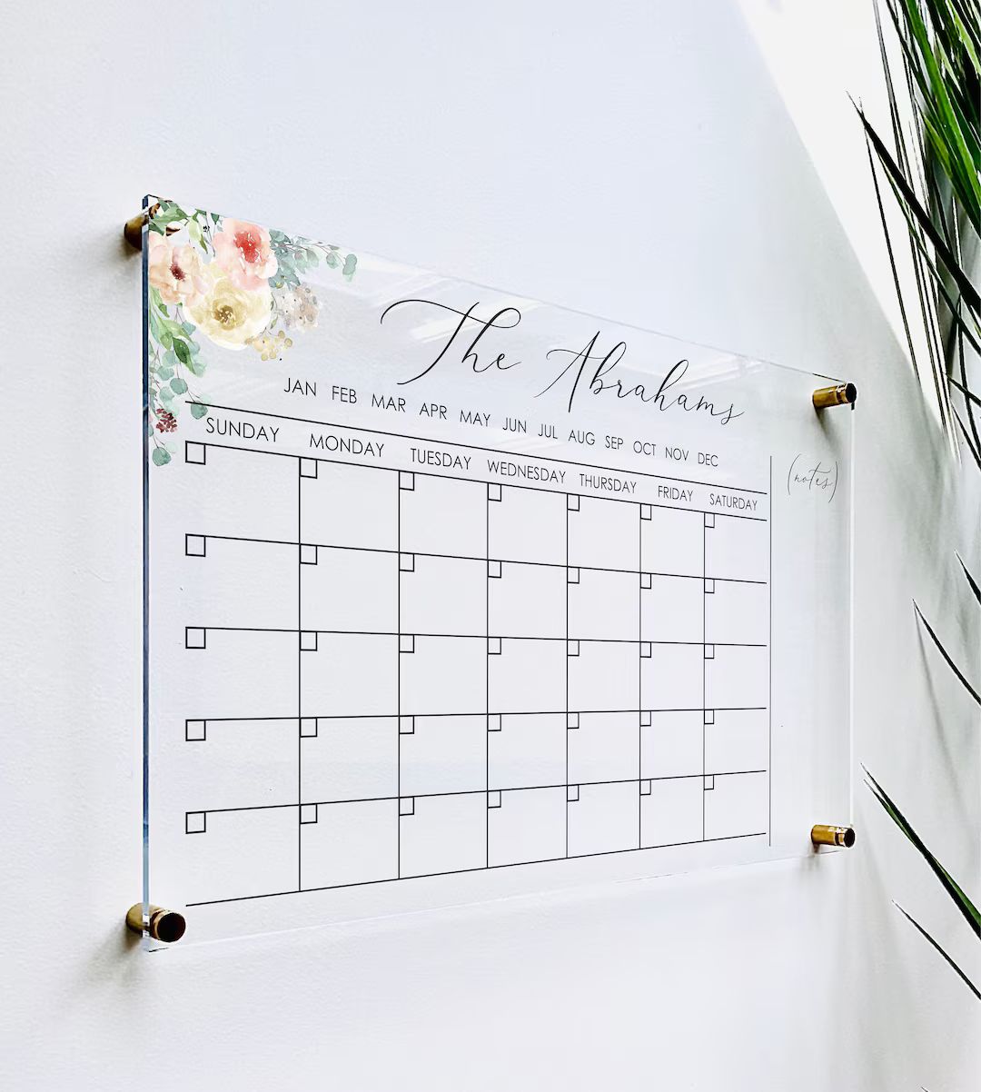 Personalized Acrylic Calendar for Wall Ll Dry Erase Board Clear Acrylic Calendar Office Housewarm... | Etsy (US)