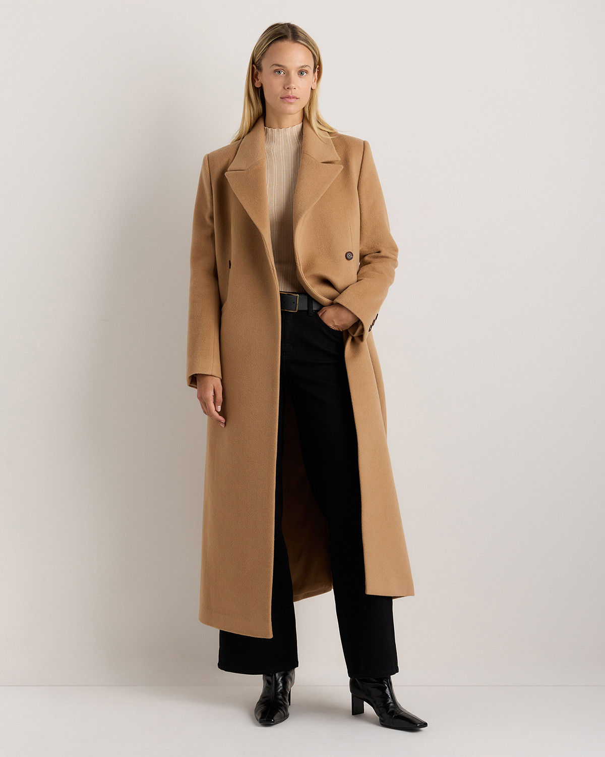 Wool Cashmere Tailored Long Coat | Quince
