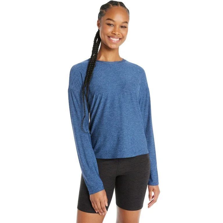 Athletic Works Women's ButterCore Open Back Tee with Long Sleeves, Sizes XS-XXXL | Walmart (US)